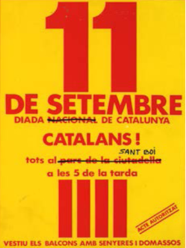 Cartel Once Setembre sant Boi de Llobregat